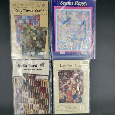 Quilt Pattern Lot Fold & Finish Fence Rail, Laps From Fats, Rag Time Seams Raggy