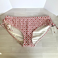     NWT Shade  Shore Womens Large 12-14 Red Geo Print Low-Rise Bikini Bottom