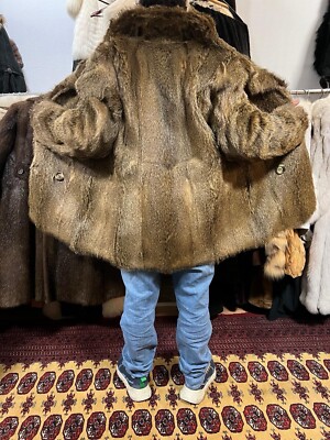 Pelzmantel Herrenpelz Spitz Nutria Pelz Jacke Men's Real Fur Coat Pelliccia L-XL