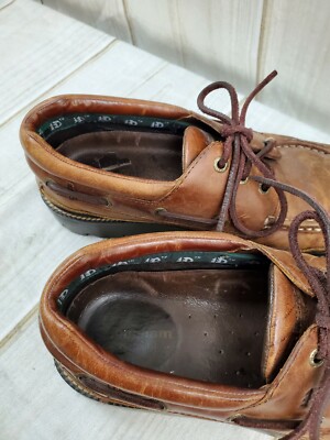 DUNHAM RUGGARDS LEATHER DECK BOAT MENS 9.5B WORK SHOES BROWN  display picture 3