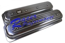 Ball Milled Polished Aluminum Center Bolt Valve Cover SBC 305 350 5.0 5.7