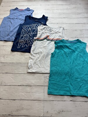 Multiples Brand Boys Sleeveless Crew Neck 4 Piece Tank Top Outfit Set Size S 6-7