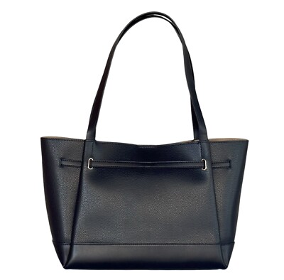 MICHAEL KORS REED LARGE BELTED TOTE SHOULDER LEATHER BAG BLACK | eBay