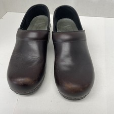 Sanita Professional Ladies Leather Clogs Nurse Brown Sz 39 American 8