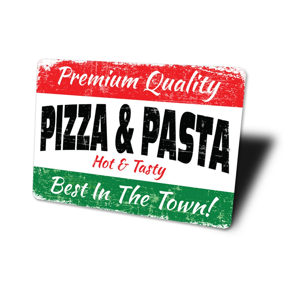 Letrero de metal para pizza y pasta italiana Foto 4 de 4