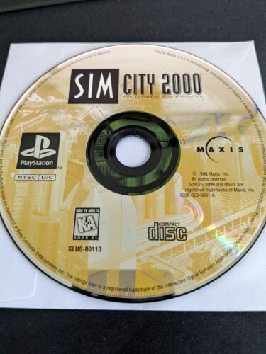 Sim City 2000 (PlayStation 1 PS1) - DISC ONLY  - Picture 1 of 2
