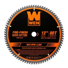 12 In. 80-Tooth Fine-Finish Professional Woodworking Saw Blade for Miter Saws an