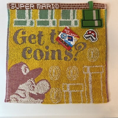 Super Mario Nintendo World MARUSHIN 'get the coins!'' Hand Towel from TOKYO JAPAN