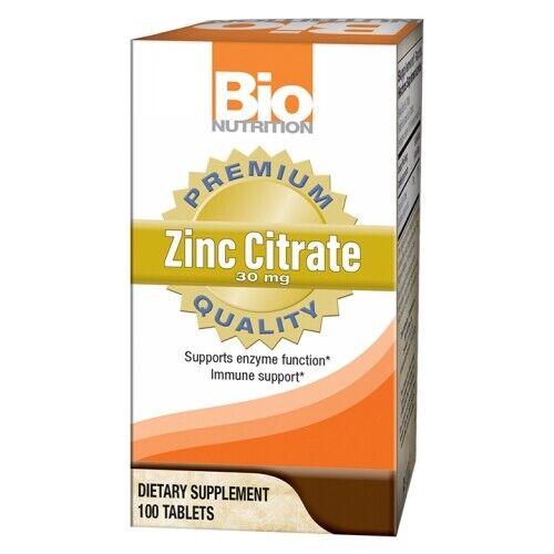 Zinc Citrate 30mg 100 Tab By Bio Nutrition Inc - Picture 1 of 1