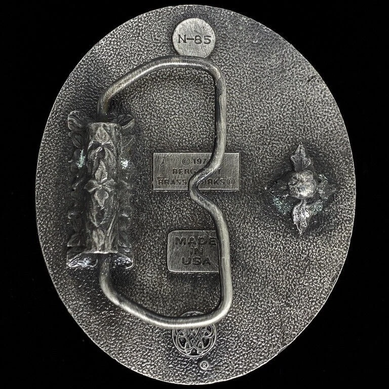 Love Tennis Racket Lover Player Gift 1970s 1977 NOS Vintage Belt Buckle - Image 2 of 2