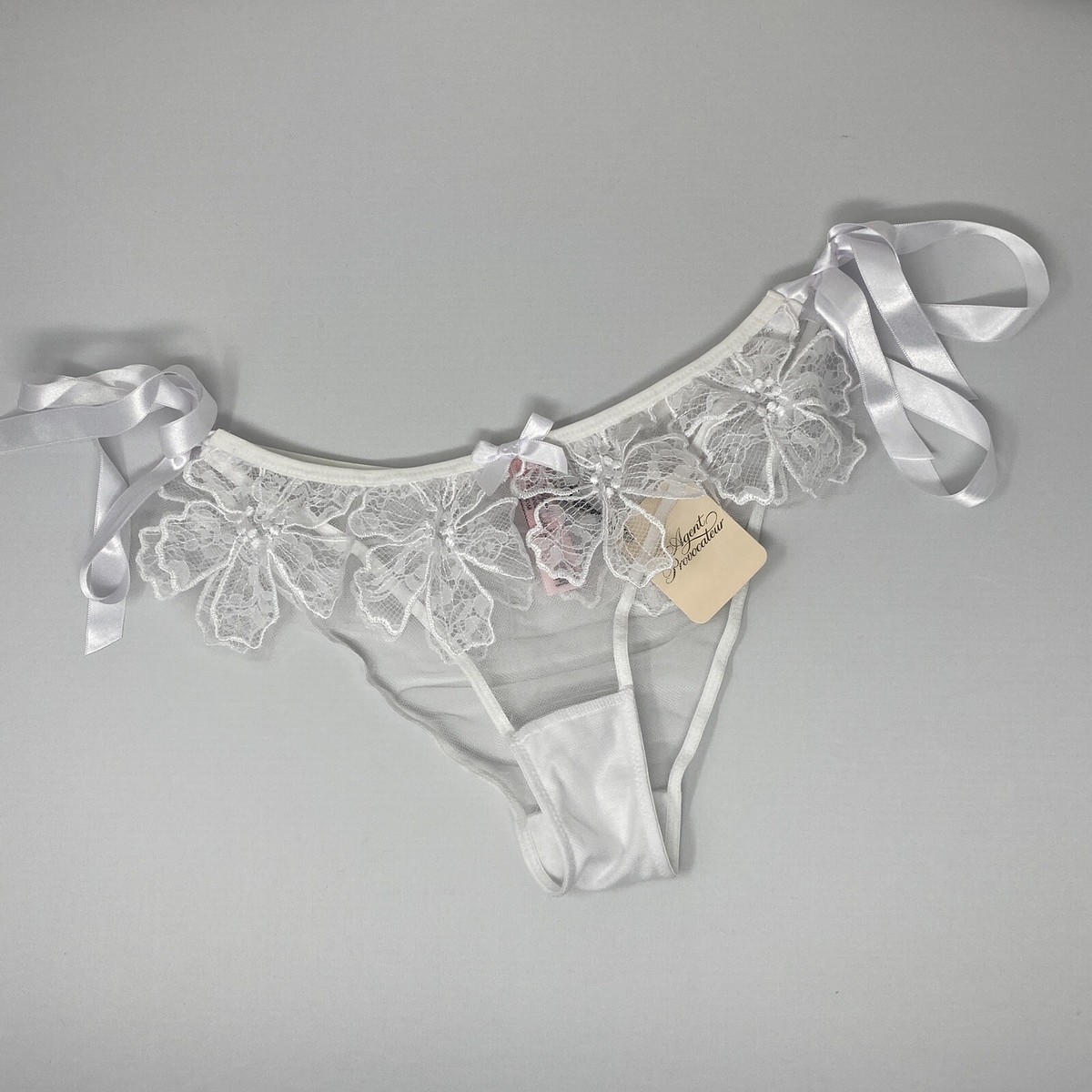 Agent Provocateur Seraphina White Tie Side Brief S/M NWT | eBay