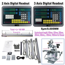 Linear Sensor Scale 2Axis/3Axis Digital Readout DRO Display for Mill Lathe EDM
