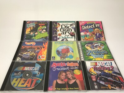 LOT OF 9 Vintage 1990-2000s PC CD-ROM Games, Music, and ...