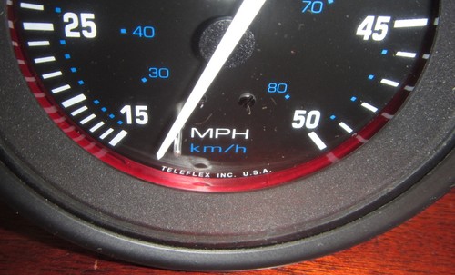 # 58339 NEW Teleflex 15 - 50 MPH Speedometer Black / Blue Gauge FREE SHIP! - Picture 3 of 5