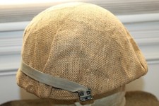 Original Iraqi Army M80 Green Fiber Combat Helmet w/Liner, Straps & Burlap Cover