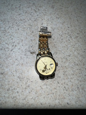 Disney Gold Tone Mickey Mouse Watch New Battery Works Well