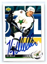 1992 Upper Deck #247 Kip Miller In Person Auto Minnesota North Stars