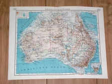1937 VINTAGE PHYSICAL MAP OF AUSTRALIA
