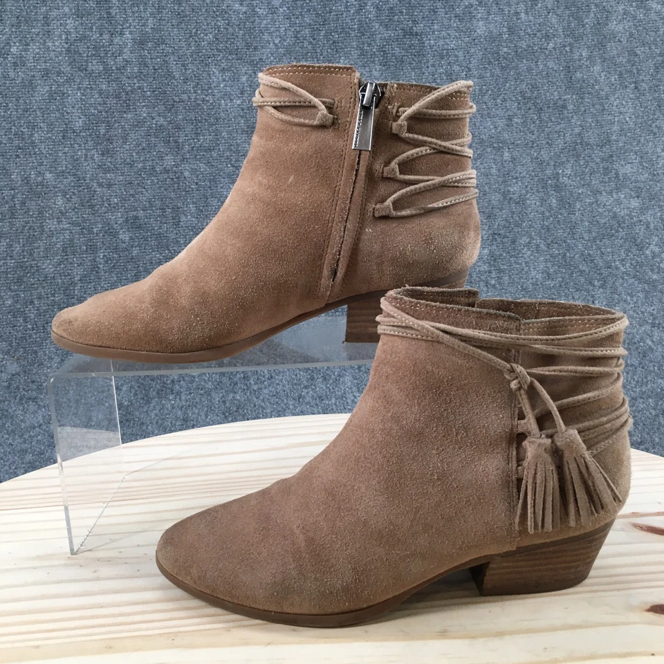 Vince Camuto Botas Mujer 6 M Carlina Borla Cremallera Lateral Botín Marrón Gamuza Foto 2 de 4