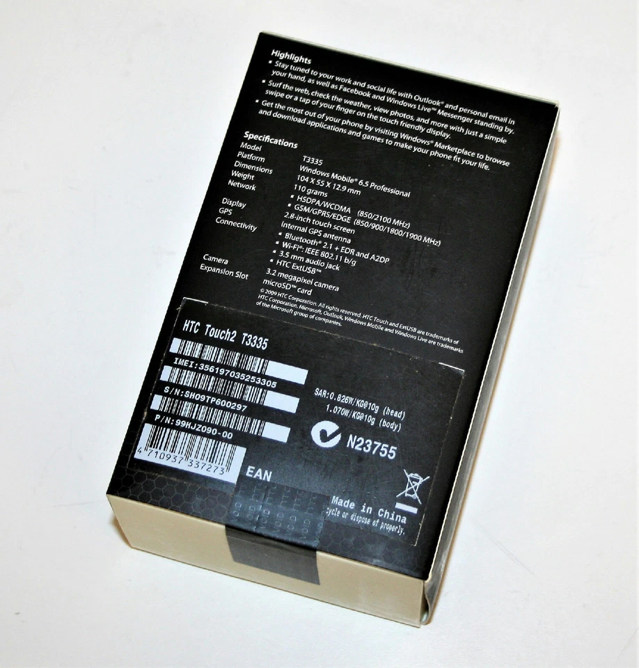 HTC Touch2 T3335 Windows Mobile 6.5 3G CDMA GSM WiFi Bluetooth 3.2MP Smartphone - Image 2 of 2
