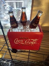 Coca-Cola "Drink Coca-Cola in Bottles" Lighted Lamp w/ Bottle Figurines