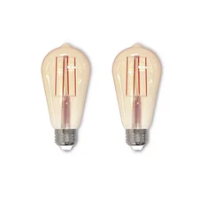 60 - Watt Equivalent ST18 Dimmable Medium Screw Decorative LED Light Bulb Amber 