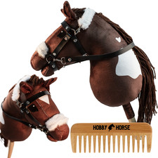 HOBBY HORSE PFERD AUF EINEM STOCK BRAUN-WEISSER PFERDEKOPF + KAM M-HOBBYHORSE9