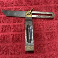Vtg Stanley Sweetheart No. 25 8" Inch Rosewood & Brass T Bevel Square Extends