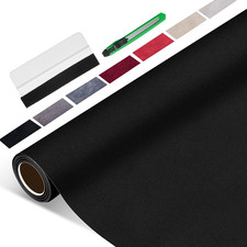 Suede Wrap for Car Interior 40" x 59" - Black Self Adhesive Suede Fabric, Easy P