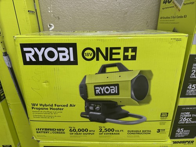 #ad Ryobi PCL801B ONE Cordless Hybrid Forced Air Propane Heater Tool Only $100.00