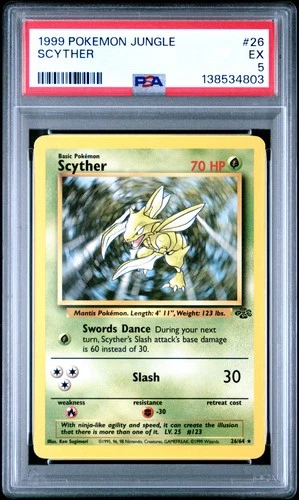 1999 POKEMON JUNGLE #26 SCYTHER PSA 5
