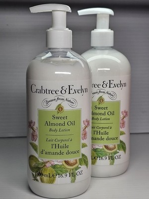 (2-Pk) Crabtree & Evelyn ~ SWEET ALMOND OIL Nourishing Moisturizing BODY LOTION