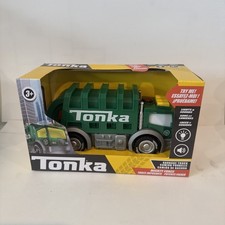 Tonka Mighty Force Green Garbage Truck w/ Realistic Lights  Sounds Lighted Cab