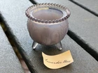 RARE VTG Degenhart Lavender Blue   Glass Gypsy Pot Cauldron Toothpick Holder