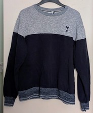 L Official Tottenham Hotspurs Football Club Blue & Grey Fleece Sweatshirt/Jumper