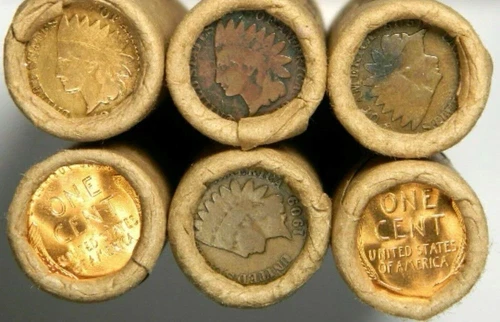 Buy Now! WOW Estate Find US Coin Roll Wheat Pennies Indian Head Cents 1909 Mixed