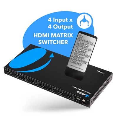 OREI UHD-404 HDMI Matrix Switch 18Gbps 4x4 4-Inputs 4-Output
