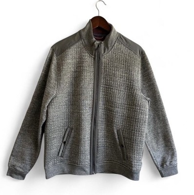 Ted Baker London Men's Blue Zip-Up Jacket Size 6 In Color Grey and Black