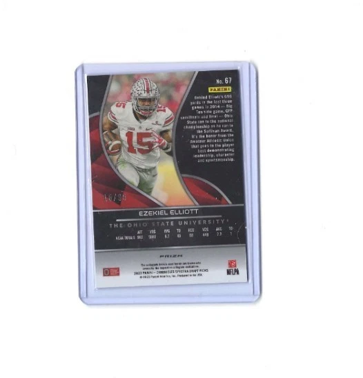 2023 Panini Chronicles Draft Picks Spectra Celestial 67 Ezekiel Elliott 10/99 - Image 2 of 2