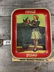Vintage Coca Cola Tray 1942 Two Girls at Car Roadster Original Coke Serving Tray