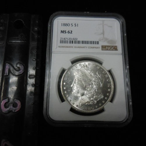 1880 S  Morgan NGC MS62! Bright White Silver Dollar