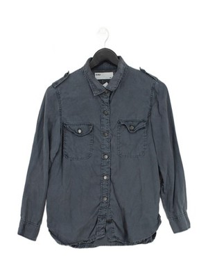 Reiko Damen Shirt M grau 100% Lyocell Modal Langarm Kragen Basic