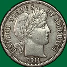 1911-D Barber Dime Choice Extremely Fine XF+ Coin, Old Cleaning, Scratch #38544