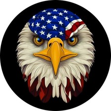 Eagle Head W American Flag Spare Tire Cover