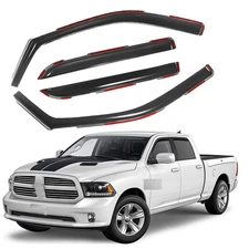 For 2009-2018 Dodge Ram 1500 2500 3500 Crew Cab Window Vent Visors Rain Exloicvb