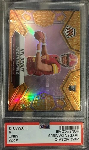 2024 Panini Mosaic - NFL Debut Jayden Daniels #272 Honeycomb Prizm  (RC) PSA 9