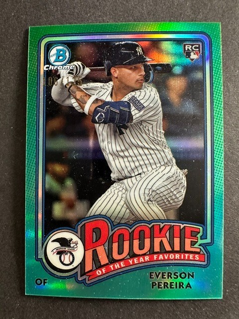 2024 Bowman Chrome Everson Pereira Rookie Of The Year Favorite Aqua /125 #ROY-15