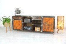cooles Lowboard im Industriedesign TV Kommode restauriert Loft Sideboard Fabrik