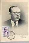 FRANCE FIRST DAY POST CARD 1961 JACQUES RENOUVIN PARIS HEROS DE LA RESISTANCE