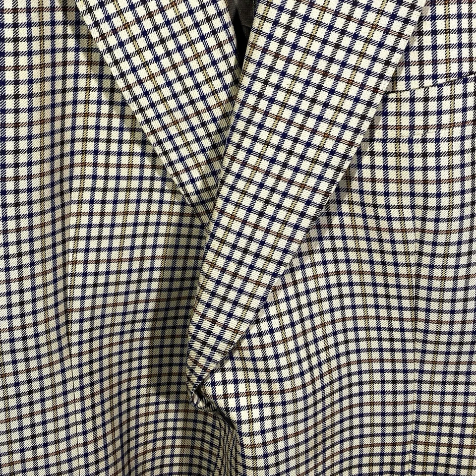 Veste De Costume Blazer Carreaux Tartan Bennet-S Laine Vintage Burberry - Photo 4/4